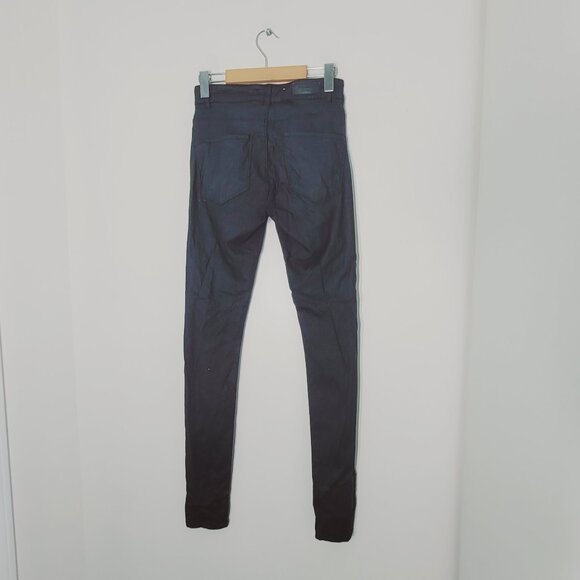 Vero Moda Women's Black Denim Front Zipper Straight Leg Fitted Jeans Pants Small - Picture 2 of 12